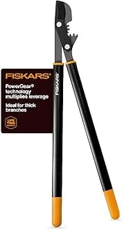 Fiskars Loppers for Tree Trimming, Heavy Duty, Sharp Bypass Steel Blade Tree Branch Cutter up to 2-Inch Diameter Cut Capacity, PowerGear Design with Compound Action for 3X Power, 32-Inch Hand Loppers