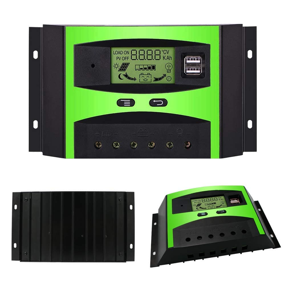 GIARIDE 30 amp PWM Solar Charge Controller, 24V/12V, Green, SCC-30