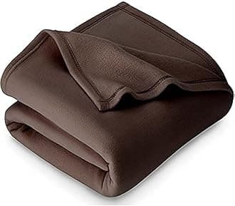 300 TC All Season Solid/Plain Lightweight Polar Fleece Single Bed Blanket (152 x 230 cm, Brown)