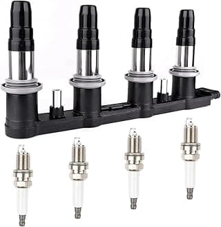 UF620 Ignition Coils Pack & 4PCS Iridium Spark Plugs Compatible with Chevy Cruze Sonic Aveo Aveo5 Pontiac G3 2011 2012-2018 1.6L 1.8L L4 Coil Pack Replace#90919-02247,C1646,5C1703,96476983