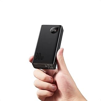Baseus Adaman2 Series Mini 30W Portable Charger【Overseas Edition】10000mAh Power Bank, Digital Display 3-Port Battery Pack With USB C Cable for MacBook, iPad, iPhone 15 Pro Max, Samsung S24 Ultra, etc