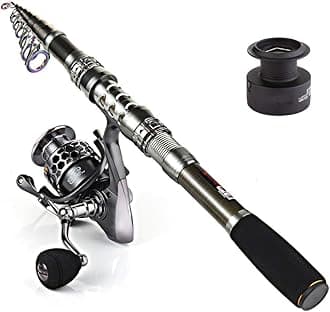 Sougayilang Telescopic Fishing Rod Reel Combos with Carbon Fiber Fishing Pole Spinning Reels and Fishing Accessories