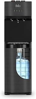 - Brio Self Cleaning Bottom Loading Water Cooler Water Dispenser – Black Stainless Steel - 3 Temperature Settings - Hot, Room & Cold Water