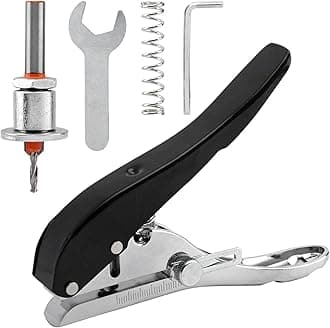 8mm Heavy Duty Screw Cover Hole Punch Set With Countersink Drill & Wrench, Hand-Held for Photo Paper PVC Cards Edgebandinlackg (Black)