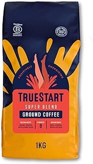 Ground Coffee 1kg, Super Blend - Strong Ground Coffee for Cafetiere, V60 & Aeropress, Mycotoxin-Free & Rich in Antioxidants, Freshly Hand Roasted Speciality Grade, Medium Roast