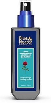 Blue Nectar Uplifting Body Mist with Himalyan Rose and Cardamom for long lasting freshness and aromatic body odor (3.4 Fl oz)