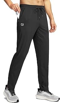 G GradualMen's Sweatpants with Zipper Pockets Tapered Track Athletic Pants for Men Running, Exercise, Workout