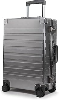 Multi-size All Aluminum Hard Shell Luggage Case Carry On Spinner Suitcase 20"-28", multi, Metallic, 20"