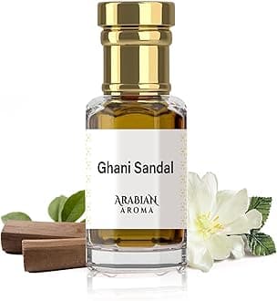 Arabian Aroma Ghani Sandalwood Attar | Long-Lasting Sandalwood Roll On Itra Perfume for Men | Alcohol-Free Itar for Men & Women | 100% Perfume | Attar for Men Long Lasting Smell (6ml)
