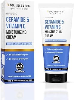 Ceramide & Vitamin C Moisturizing Cream |For Dry to Very Dry Skin | 48hr Deep Hydration | Non Sticky | Biomimetic Ingredients | For Men & Women |100g