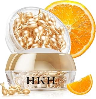 HKH Vitamin C Super Serum for Face - Anti Aging Vitamin E Facial Serum Capsules with Niacinamide, Vit C Oil for Women, Even Skin Tone, Reduce Wrinkles, Moisturise, Travel Friendly (38 Capsules)