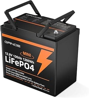 12V 100Ah Mini LiFePO4 Lithium Battery,15000+ Deep Cycles 1280Wh LiFePO4 Battery for RV, Marine/Trolling Motors, Solar System,Camping,Lawn Mowers,Home Backup Power,(100A Smart BMS)