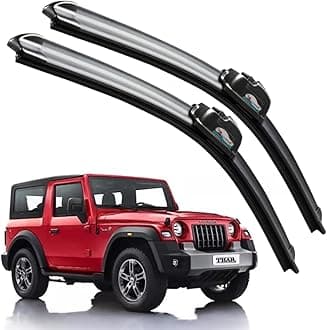 CARNYX Frameless Windshield Wiper Blades, Front Car Wipers Set of 2, Noise-Free, Durable Performance Compatible with (Mahindra Thar (D-14,P-14))