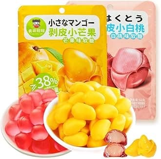 Mango Peelable Candy62g/bag,white peach Peeling Fruit Fudge, 50% Juice Content gummy candy,Peeling Gummy Candy,Healthy Desserts,Wedding Candies,Sweets,Instant fruit Snacks (White peach,1bag)