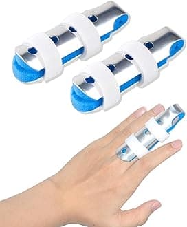 2pcs Finger Splint Metal, Large Size Broken Finger Brace Splint, Finger Splints for Arthritis to Straighten Ring Thumb Pinky Pointer Finger Support for Adults