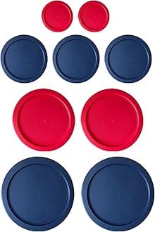 - Replacement Lids for Pyrex Glass Food Storage Containers Round (2) for 7202-PC 1 Cup (3) for 7200-PC 2 Cup (2) for 7201-PC 4 Cup (2) for 7402-PC 6/7 Cup Red Blue