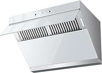 Tieasy Under Cabinet Range Hood 30 Inch, 900 CFM Wall Mount Vent Hood with Auto-cleaning Function,Gesture & Touch Control, Silver Grey Tempered Glass Surface Kitchen Hood 3 Speed Exhaust Fan