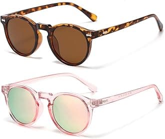 Gleyemor Kids Polarized Cute Round Sunglasses for Kids Girls Boys Age 3-8