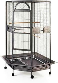 Seny Corner Bird Cage for Cockatiel Parakeet Black and White New (Black)