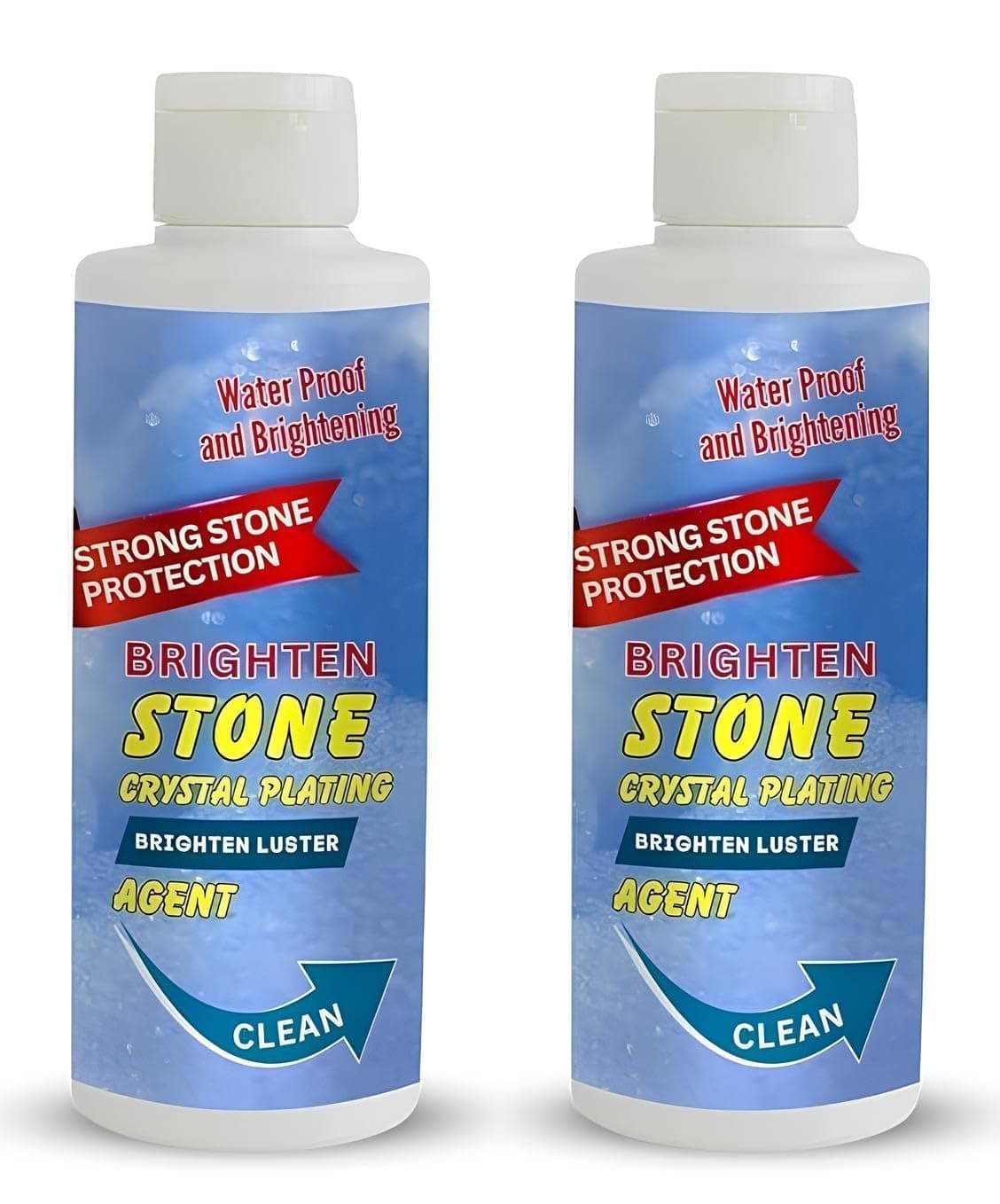 KIRMIT 2 Pcs Stone Crystal Plating Brighten Luster Agent for Marble, Granite & Stone, Floor Cleaner Help to Remove Stains Grease Grime Water Spots Fingerprints Smudge (Each 180ml, pack of 2)