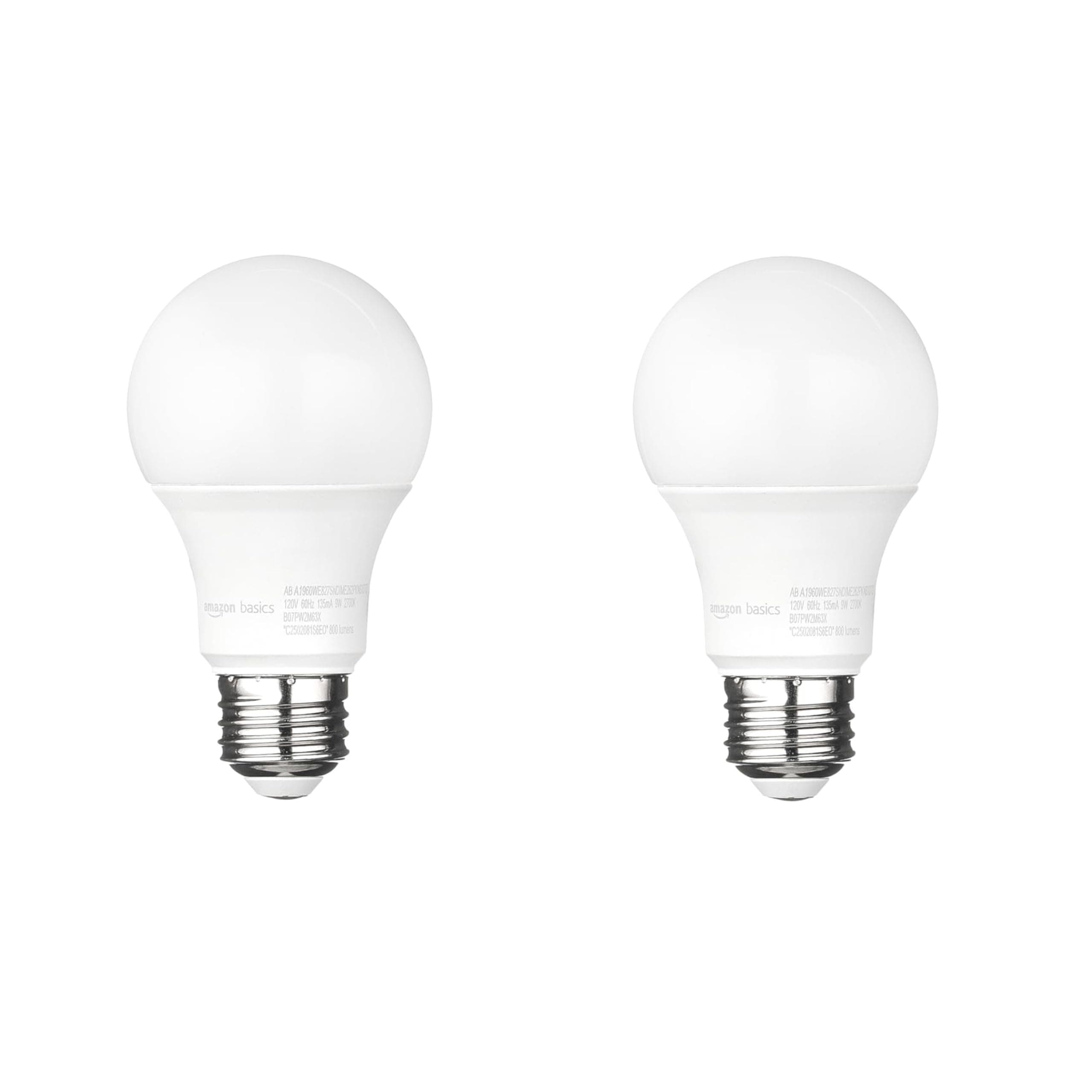 A19 Dusk to Dawn Sensor LED Light Bulb, 60W Equivalent, 9W Energy Efficient, E26 Standard Base, Soft White 2700K, Non-Dimmable, 10,000 Hour Lifetime, Porch, 2-Pack