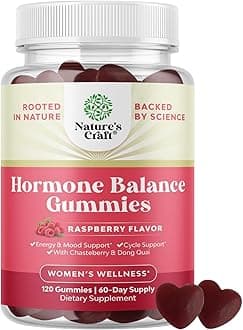 Hormone Balance for Women Gummies of All Ages - PMS Support Supplement for Women to Support Menstrual Cycle & Hormonal Balance Menopause & Mood Swings with Vitamin B6 & Dong Quai - 120 Chews