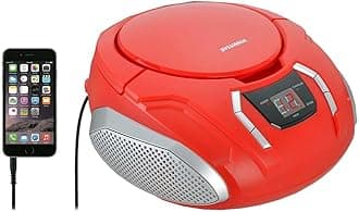 Proscan Elite Portable CD Boombox with AM/FM Radio - Red