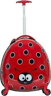 Rockland Jr. Kids' My First Polycarbonate Hard Side Spinner Ladybug Luggage