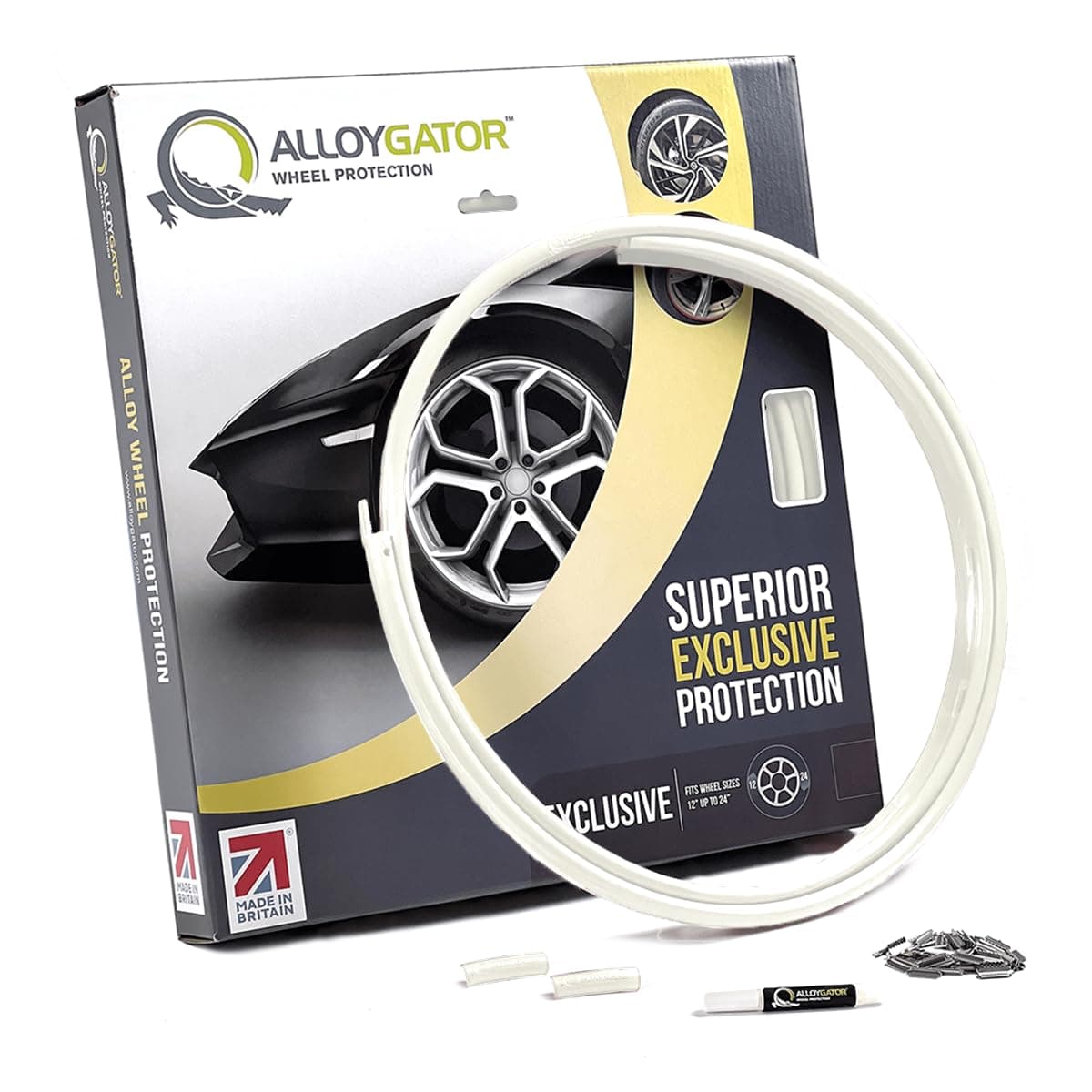 AlloyGator Single Replacement Profile | Alloy Wheel Protectors | Single Replacement only - 1 Wheel (White)