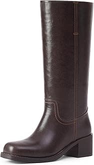 Mid Calf Boots for Women Chunky Block Heel Women’s Tall Boots Square Toe Comfortable Casual Boots Low Heel Trendy Stylish Boots