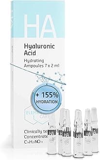 Elemental Care Hyaluronic Acid Serum for Face – 7x2ml Concentrated Ampoules – Clinically Tested Anti-Wrinkle Serum – Natural Face Lift & Hydrating Skincare for Women and Men
