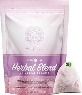 Magic V Universal Yoni Steam Herbs for Women – Herbal Steam Kit with Mugwort, Rose, Rosemary & Motherwort – Natural Cycle Balance, Detox & Feminine Wellness – 6 Steam Bags