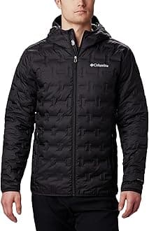 Columbia Men's Delta Ridge Down Hooded Jacket, Hooded Puffer Down Jacket, Black, Size XXL