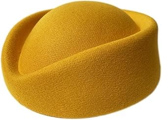 YING LAN Wool Cap Stewardess Pillbox Hat Teardrop Fascinator Base Sweet Design