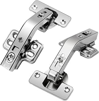 TamBee 135 Degree Cabinet Hinges, Lazy Susan Hinges for Corner Cabinets, Hidden Hinges for Kitchen Folded Doors - 3D Adjustment, Cupboard Hinges Replacement, Brushed Nickel 1 Pair