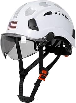 AOLAMEGS Construction Safety Hard Hat - ANSI Z89.1 Type Ι OSHA Approved Safety Helmets with Chin Straps Lightweight Reflective Vented ABS Hard Hats For Men Women Industrial Workwear 6-point Suspension
