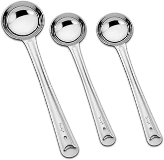 Parage 3 Pieces Stainless Steel Ladle Set for Kitchen Cooking and Serving, Pack of 3, Karchi/Soup Ladle/Kalchun, Silver (Size: 12.5 inches x 1, 11 inches x 2)