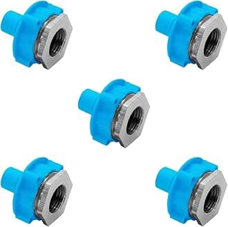 New Ware® Washing Machine Tap Adapter with PVC Thread Connect for Inlet Hose Pipe - Easy Installation, Secure and Leak-Proof Plumbing Solution (Pack of 5)