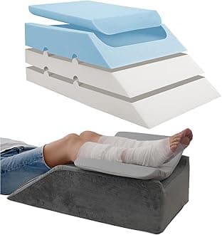 LOFE Leg Elevation Pillows for After Surgery - Adjustable Knee Replacement Pillow 6 Heights, Cooling Leg Wedges for Elevation for Swelling, Double Leg Pillow for Knee Surgery Recovery