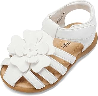 DREAM PAIRSGirls Closed-Toe Flower Summer Dress Sandals Shoes Toddler/Little Kid