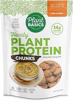 Plant Basics - Hearty Plant Protein - Unflavored Chunks, 1 lb (Pack of 2), Non-GMO, Gluten Free, Low Fat, Low Sodium, Vegan, Meat Substitute