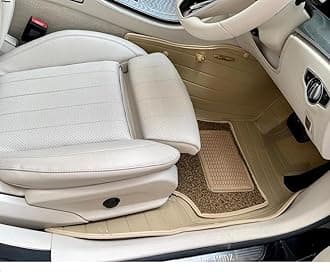 NEXTA 9D Premium Custom Fitted Car Tray Mats Compatible with Mahindra XUV 500-7 Seater (All 3 Rows) (Beige)