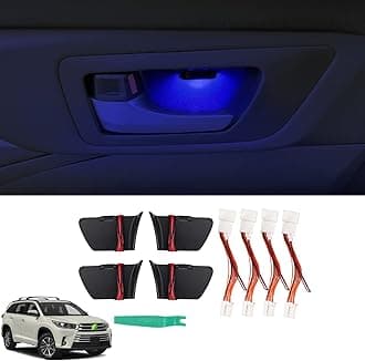 Powerty Compatible with LED Light Toyota Highlander 2014-2019 Inner Door Handle Bowl Mood Lighting Decorative Interior Lamp 4PCS Blue