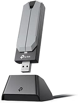 BE6200 Tri-Band Wi-Fi 7 Wireless USB 3.0 Adapter Archer TBE401UH | WiFi Adapter for Desktop PC | Supports Windows 11,10 | 2 x High Gain Antennas | 6GHz, 4K-QAM, 160MHz, WPA3 | Secure by Design