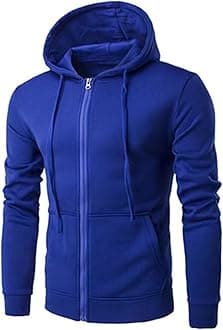 Sweatshirt for Mens Fashion Solid Zipper Hoodie Coats Drawstring Fitted Sport Casual Pullover Sweater Sweatshirts
