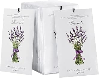 12 Pack Lavender Scented Sachets | Odor Eliminator & Air Freshener for Drawer, Closet, Car, Shoes, Gym Bag, Suitcase | Home Fragrance Gift Set