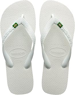 Havaianas Men's Brazil Flip Flop Sandal, White, 9-10 M US