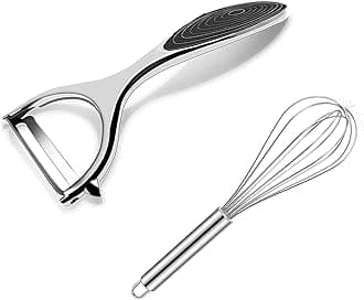 Peeler for Vegetables Stainless Steel Vegetable Peelers for Potato and Fruits with Whisker for Cake Mixing Kitchen Tools Beater Whisker for Kitchen Set of 2
