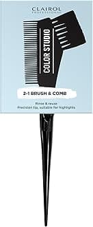 Professional Colour Studio Hair 2-1 Brush & Comb, Reusable, for At-home Hair Colour, Precision Tip, Suitable for Highlights