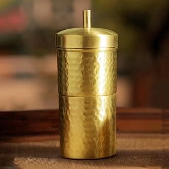 Ekhasa Suvrasa 100% Pure Brass Filter Coffee Maker for Home & Office | South Indian Coffee Maker | Drip Coffee Maker | Coffee Decoction Maker Filter Coffee Machine Brewer | Ideal for 2-3 people